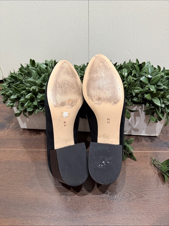 VANELi Solara Pump Black Suede Pointed Toe Low Block Heel Flats Size 8.5